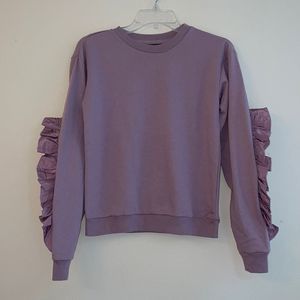 Romeo and Juliet Ruffle Open Sleeve Sweatshirt